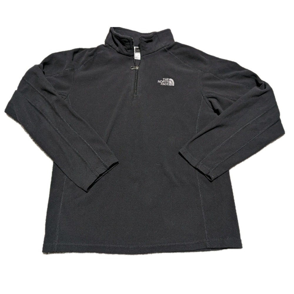 The North Face Boys Size Large 14-16 Black 1/4 Zip Fleece Pullover‎ Jacket